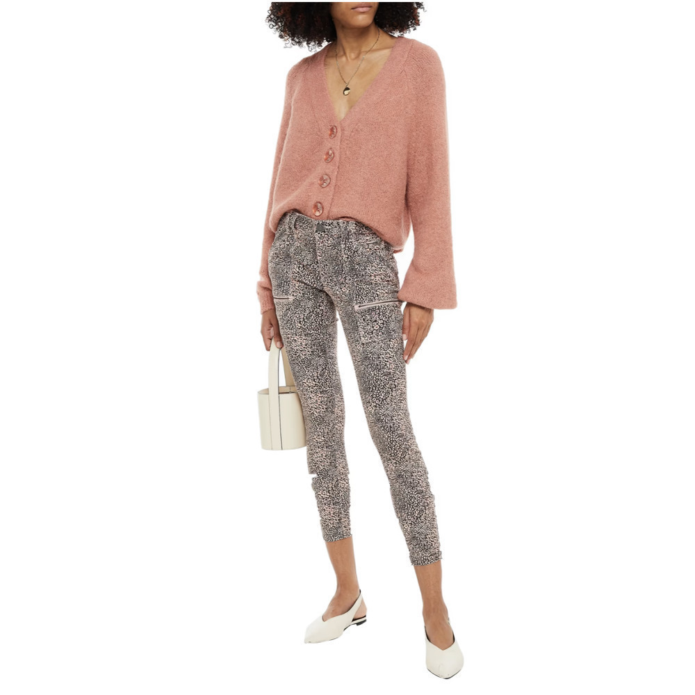 Joie Animal Print Cargo Moto Skinny Jeans Size 24